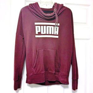 Women’s Puma Cowl-Neck Burgundy Hoodie Super Soft Size Medium
